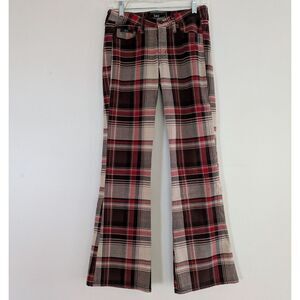Y2K Grunge Plaid Flare Pants - LE.I. Archive Piece Size 3